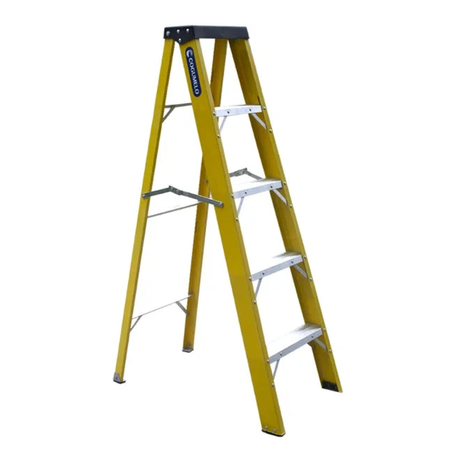 Escada de Fibra de Vidro Tesoura 4 Degraus 1.47M Aberta RF-4 COGUMELO