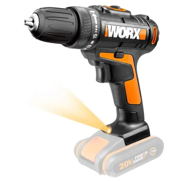 Parafusadeira Furadeira a Bateria 20V sem Bateria e Carregador WX101.9 WORX