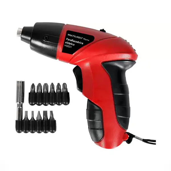 Parafusadeira a Bateria 4,8V MULTILASER com Kit Bolsa 18POL e Jogo de Chave Allen
